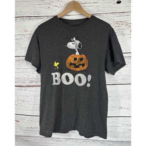 Halloween Peanuts Charlie Brown Snoopy Boo  Woodstock Pumpkin T-Shirt Medium - Picture 1 of 10